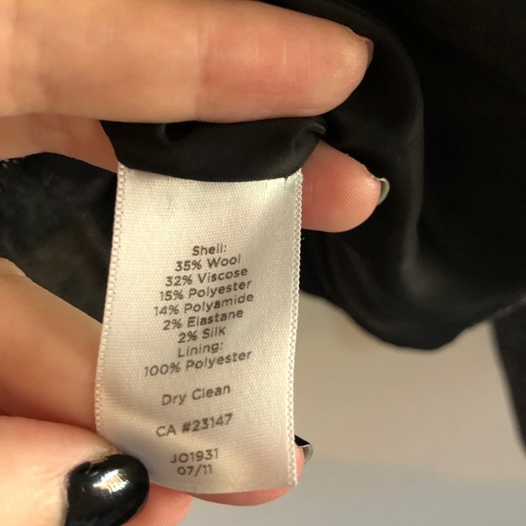 Talbots Black and White Wool and Silk Blend Tweed Blazer - Picture 8 of 8